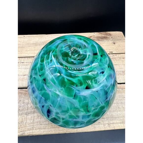 Wimberley Glassworks Art Glass Bowl Vase WGW Hand Blown 2005 Signed - Picture 8 of 10